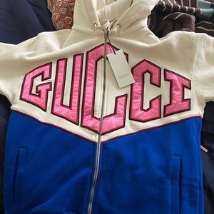 Gucci game logo zip up jacket